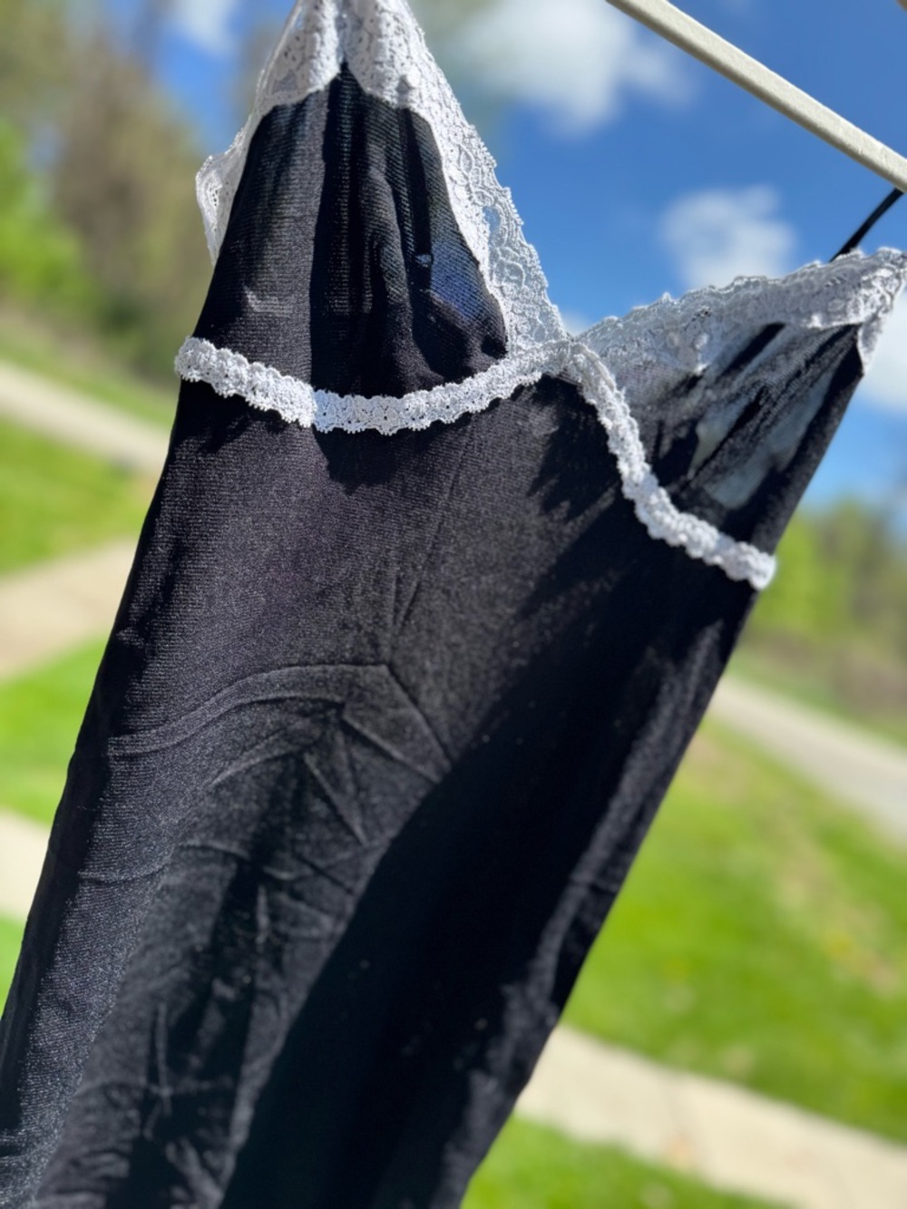 RARE HARD TO FIND  Black Lace-Trim Slip Dress  BY MORBID THREADS